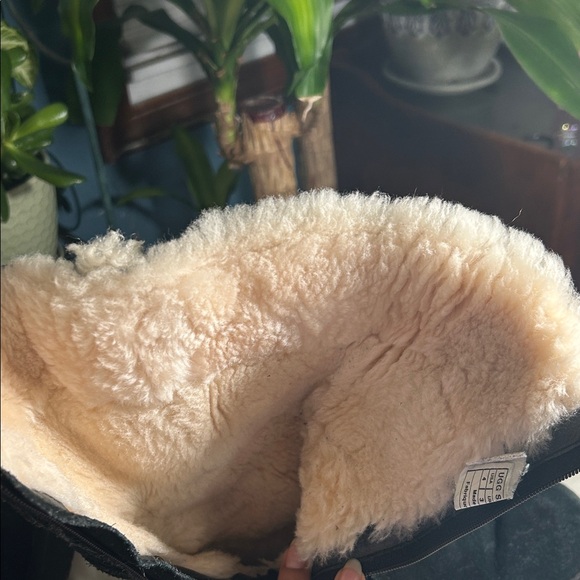 UGG Maddi Black Suede Winter Boots with Fur Trim - Picture 8 of 11